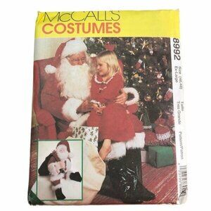 Vintage McCall's Sewing Pattern 8992 Santa Claus Costume Bag Doll Size XL Uncut